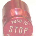BUTTON, STOP SWITCH, ALUMINUM, 3/4 DIA. BUTTON, PUSH TO STOP