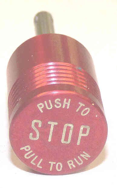 BUTTON, STOP SWITCH, ALUMINUM, 3/4 DIA. BUTTON, PUSH TO STOP