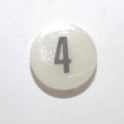INSERT, BUTTON, 7/8 DIA., WHITE, MARKED # 4 IN BLACK ARMOR # 11133-01