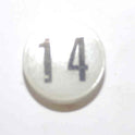 INSERT, BUTTON, 7/8 DIA., WHITE, MARKED # 14 IN BLACK ARMOR # 11133-01