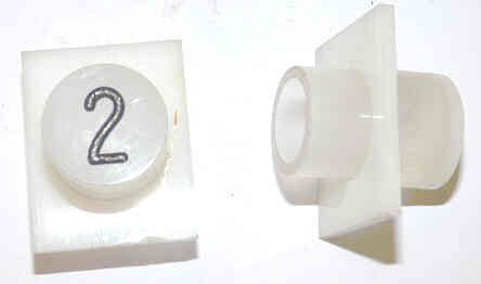 BUTTON, WHITE, ENGRAVED # 2 IN BLACK SERGE # A-2