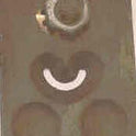 ESCUTCHEON, BRASS, LUNAR CUT-OUT STALEY VINTAGE