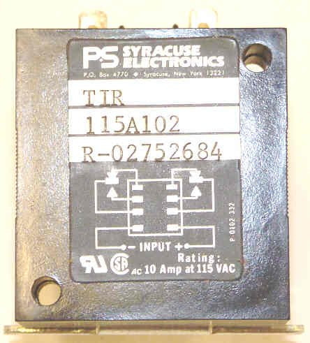 TIMER, RELAY, 120VAC, DPDT, 10 SECONDS, SYRACUSE # TIR-115A-10-2