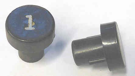 BUTTON, 7/8 DIAMETER, HOT STAMPED, # 1  OTIS # A323AF1-1