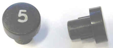 BUTTON, 7/8 DIAMETER, HOT STAMPED, # 5 OTIS # A323AF1-5