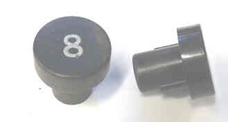 BUTTON, 7/8 DIAMETER, HOT STAMPED, # 8 OTIS # A323AF1-8
