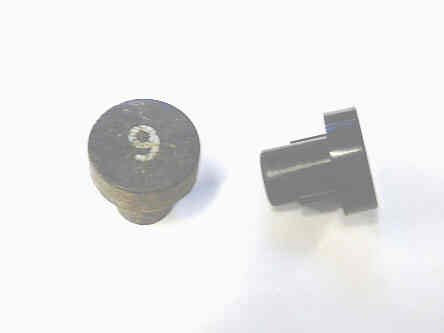 BUTTON, 7/8 DIAMETER, HOT STAMPED, # 9 OTIS # A323AF1-9