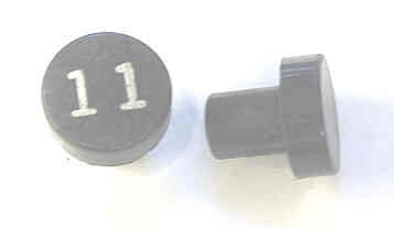 BUTTON, 7/8 DIAMETER, HOT STAMPED, # 11 OTIS # A323AF1-11