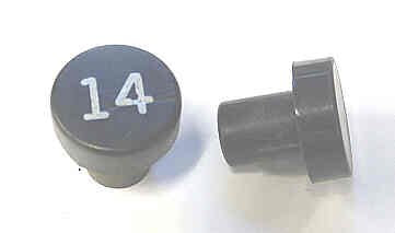 BUTTON, 7/8 DIAMETER, HOT STAMPED, # 14 OTIS # A323AF1-14