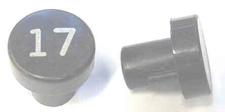 BUTTON, 7/8 DIAMETER, HOT STAMPED, # 17 OTIS # A323AF1-17