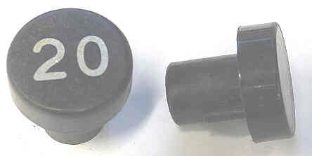 BUTTON, 7/8 DIAMETER, HOT STAMPED, # 20 OTIS # A323AF1-20