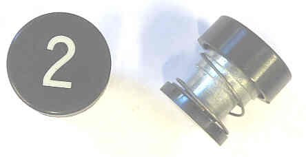 BUTTON, ASSEMBLED, BLACK, # 2, 1 DIAMETER, OTIS # 323BD1-2
