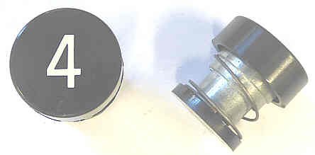 BUTTON, ASSEMBLED, BLACK, # 4, 1 DIAMETER, OTIS # 323BD1-4