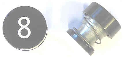 BUTTON, ASSEMBLED, BLACK, # 8, 1 DIAMETER, OTIS # 323BD1-8