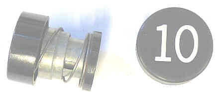 BUTTON, ASSEMBLED, BLACK, # 10, 1 DIAMETER, OTIS # 323BD1-10