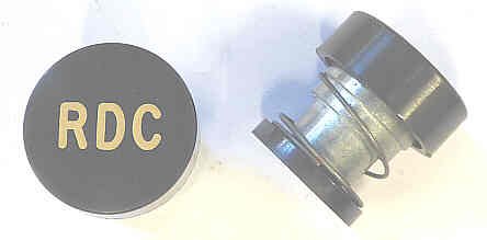 BUTTON, ASSEMBLED, BLACK, MARKED 'RDC', 1 DIAMETER, OTIS # 323BD1-RDC