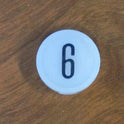 INSERT, BUTTON, 7/8 DIA., WHITE, MARKED # 6/9 IN BLACK ARMOR # 11133-01