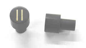 BUTTON, BLACK, 9/16 X 1/2 HEAD, 3/8 X 1/2 STEM, ONE HOLE