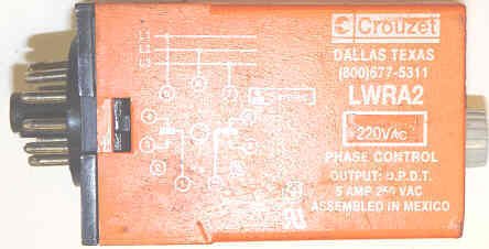 RELAY, 3 PHASE, ASYMMETRY CONTROL, 220 VAC CROUZET SYRELEC # LWRA2