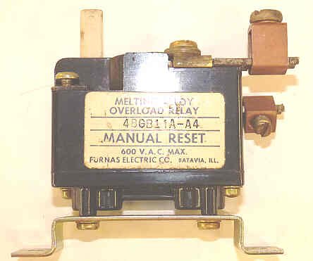 RELAY, OVERLOAD, SINGLE PHASE,  FURNAS # 48GB11A-A4