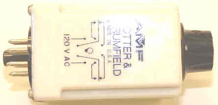 RELAY, TIMING, DPDT, 120VAC, 1-180 SECONDS, OCTAL BASE P & B # CHB-38-70003
