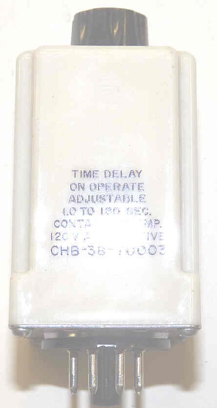 RELAY, TIMING, DPDT, 120VAC, 1-180 SECONDS, OCTAL BASE P & B # CHB-38-70003