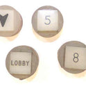 BUTTON, 1/4' X 7/8 X 7/8 TOP, 1 3/8 X 3/4 BASE VINTAGE