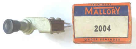 ASSEMBLY, PUSHBUTTON, VINTAGE COLLECTORS ITEM MALLORY # 2004