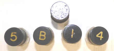 BUTTON, BARRELL STYLE, BLACK WITH  WHITE MARKING, SEE FULL DESCRIPTION BELOW