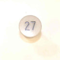 BUTTON, WHITE, MARKED # 27, TYPE 'H' HAUGHTON # 3-40080-27