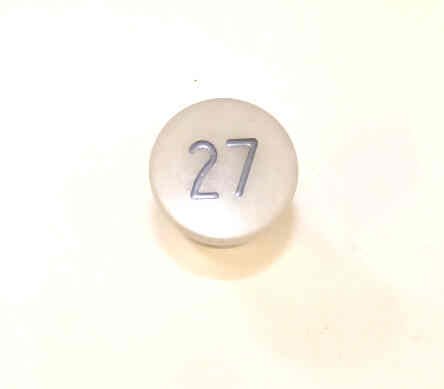 BUTTON, WHITE, MARKED # 27, TYPE 'H' HAUGHTON # 3-40080-27