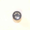 BUTTON, BLACK, TYPE 'E', MARKED 'EMER BELL' HAUGHTON # 3-19353-EB