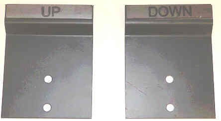 BRACKETS, MARKED 'UP' & 'DOWN' USED WITH SWITCH, MAGNETIC, SET OF 2, MCE