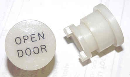 BUTTON, WHITE, TYPE 'H', MARKED DOOR OPEN IN BLACK HAUGHTON # 3-40080-__