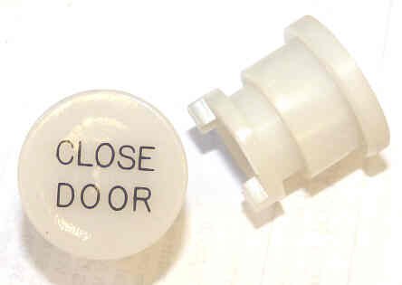BUTTON, WHITE, TYPE 'H', MARKED DOOR CLOSE IN BLACK HAUGHTON # 3-40080-__
