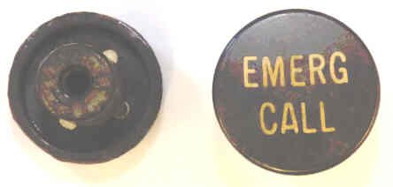BUTTON, BLACK, MARKED EMERG CALL, 1 DIAMETER OTIS # 323BD1-EC