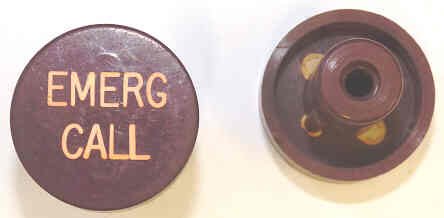 BUTTON, RED, MARKED EMERG CALL, 1 DIAMETER OTIS # 323BD6-EC