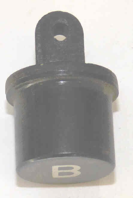 BUTTON, HI-HAT, BLACK, MARKED B, 3/4 DIA. X 3/4 HIGH OTIS # 323W1