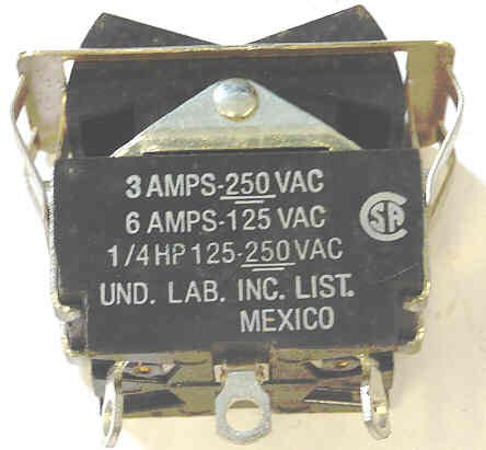 SWITCH, TOGGLE, BLACK, CHROME BEZEL, 3 CONNECTIONS ON-OFF-ON