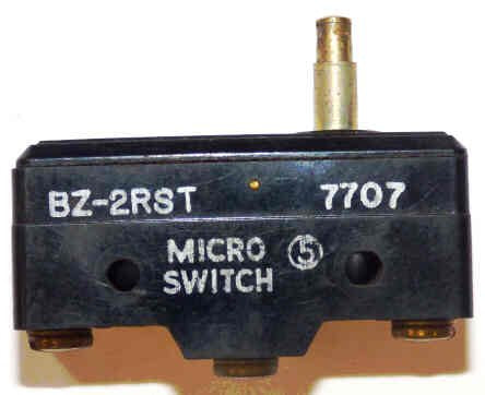 SWITCH, MICRO, 15A, SPDT, TOP PLUNGER ACTUATED MICROSWITCH # BZ-2RST
