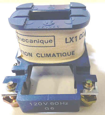 COIL TELEMECANIQUE, 120VAC 50/60HZ FOR CONTACTOR LC1D09,D12,D18 TM # LX1 D2 G6