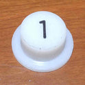 BUTTON, ELEMENT, WHITE, ROUND, ENGRAVED # 1 GAL # PB1-0185N