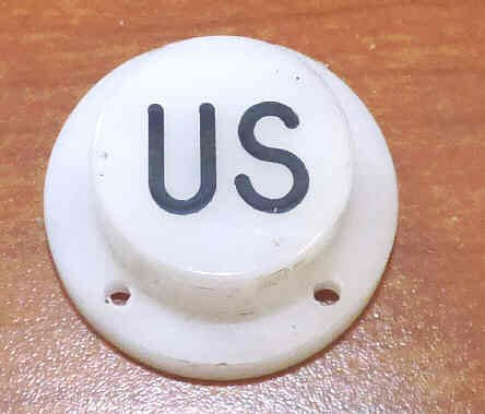 BUTTON, ELEMENT, WHITE, ROUND, ENGRAVED 'US' GAL #  PB1-0687N