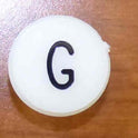 INSERT, P.I., WHITE, 1 1/8 DIAMETER, ENGRAVED G GAL #PID1-0031N