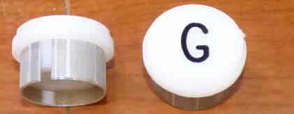 INSERT, P.I., WHITE, 1 1/8 DIAMETER, ENGRAVED G GAL #PID1-0031N
