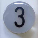 BUTTON, WHITE, ENGRAVED # 3 IN BLACK SERGE # A-2
