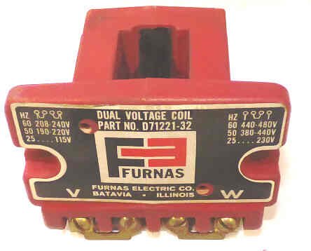 COIL, DUAL VOLTAGE, 220-440VAC SIZE 2 CONTACTOR FURNAS # D71221-32