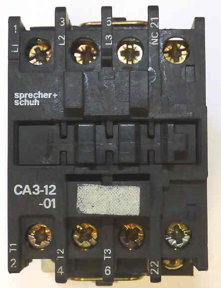 CONTACTOR, 3 POLE, 1 N.O. AUX., 120V COIL SPRECHER & SCHUH # CA3-12-01
