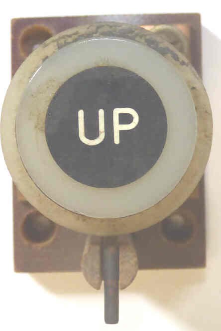BUTTON, ASSEMBLY, NON-ILLUMINATED, MARKED UP, VERTICAL VINTAGE