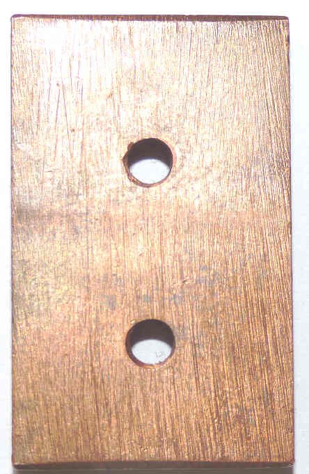 CONTACT, COPPER, 1 5/8 X  1 X 3/16, 2 10-32 HOLES O. THOMPSON # CK-33